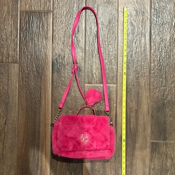 Juicy Couture Vibrant Pink Faux Fur Crossbody Bag - Picture 2 of 6